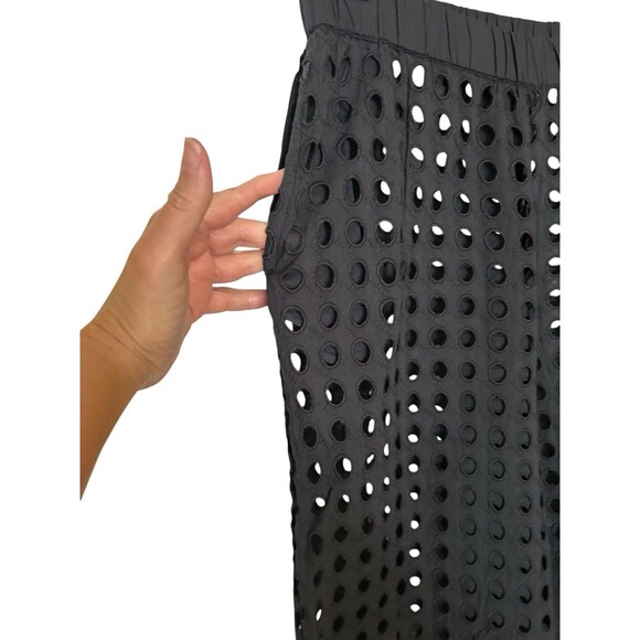 Solid & Striped Delany Eyelet Swim Coverup Pants NWOT Black Sz S - Picture 3 of 6